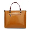 Avondtassen Prettyzys 2023 Luxry Merk Vrouwen Wax Lederen Handtassen Dame Grote Tote Bag Vrouwelijke Schoudertas Bolsas Femininas Bruin zwart Rood