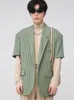 Ternos masculinos Blazers masculino vestindo Koean Streetwear Suaço casual para masculino 2023 Summer solto ombro de manga curta simples Blazersm