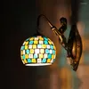 Lampes murales mosaïque turque méditerranéenne appliques en verre teinté à la main lumières antiques pour les luminaires de décoration intérieure