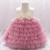 女の子のドレスベビードレス0-2誕生日の手作りパーティーウェディングチュチュプリンセス服