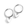 Hoop Earrings Fashion Love Small Heart Pendant Earring Simple Jewelry