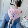 Jackor Fashion Letter Jacket For Girls Summer Sun Protection Coat Big Kids Ytterkläder Casual Children's Clothing 5 6 8 10 12 14 Year 230311