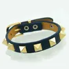 Bracelet VRESSE 2023 Punk Style hommes et femmes Rivets cercle unique Bracelet en cuir PU manchette en acier inoxydable