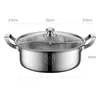 Thermal Cooker Home Gas Induction Chinese Pot Divided Mandarin Duck Stainless Steel pot Fondue Chinoise Cooking Thick Bottom Pots 230311