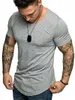 T-shirts pour hommes 2023 T-shirt d'été hommes col rond hauts t-shirt basique coupe ajustée à manches courtes couleur unie t-shirt style décontracté