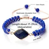 Strand Lapis Lazuli Agates Pendant Armband Men Classic 4mm Natural Stone Handgjorda flätade armband Boho Bangles Kvinnor Trendiga smycken