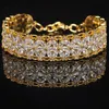 Bracelet Style Européen Cristal Brillant CZ Pierre Pulseira Couleur Or Rose/Or/Blanc Bracelets Porte-Bonheur Bracelets B-0151