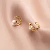 Backs Earrings Silver Color Pearl No Pierced Charming Ear Clip On For Women Girl Office Party Cuff Jewelry