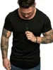 T-shirts pour hommes 2023 T-shirt d'été hommes col rond hauts t-shirt basique coupe ajustée à manches courtes couleur unie t-shirt style décontracté