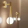 Vägglampor glaslampa badrum fåfänga led applique modern finish lampen smart säng blå ljus