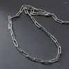 Chains 925 Sterling Silver Golden On The Neck Jewelry Geometric Rectangle Chain Women Necklace Clavicle Ornaments Gift 50 CM