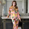Women's Sleepwear Freshing Summer Printing Women Pajama Set Rayon Long Section Fashion Pajamas
