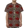 T-shirts masculins Africain traditionnel de chemise masculine patchwork tops courtes manches nigérianes masculines modélisation de mode