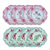 Disposable Dinnerware 8PCS/LOT Party Floral Pattern Tableware Flower Paper Plates Baby Shower Birthday Wedding Home Decor