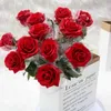 Fleurs décoratives Latex Real Touch Hydratant Rose Branche Guirlande De Soie Partie Mise En Scène Arrangement Décor Accessoires Affichage Flores