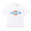 T-shirt da uomo T-shirt da uomo rhude lettera Stampa di palme T-shirt in cotone Colletto tondo T-shirt manica corta ampia Moda Uomo T-shirt con stampa casual 24 stili Z4JS