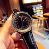 2021 Black Male Big Face Watch Leather Top Fashion 1884 Quartz Movement 43mm Pearl Business Sports Navitimer289R