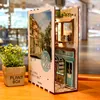 Decoratieve objecten Figurines Diy Book Nook Plank Insert Bookend Dollhouse Home Decorations Roombox Building Kit Wooden Bookshelf Toys For 230311