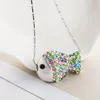 Pendentif Colliers NL-00675 Poisson Strass Collier Pour Femmes Métaux Lourds Gratuit Argent Plaqué Bijoux Cadeau De Noël Accessoires En Gros