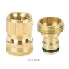 Watering Equipments Garden Hose Quick Connector Solid Brass 3/4" 1/2" Standard Adapter Fitings Thread Easy Connect No-Leak (1Female 1Male)