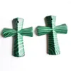 Pendant Necklaces 2023 Fashion Selling Malachite Stone Cross Pendants Charm Fit Jewelry Making 4pcs/lot Wholesale Free