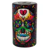 Fumer Coloré Crâne Motif En Plastique Portable Herbe Sèche Tabac Cachette Réservoir De Stockage Porte-Cigarette Handpipes Spice Miller Grinder Jars DHL