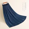 Skirts Autumn & Winter Knitted Elastic High Waist Slimming Simple Versatile Fashion Women Pleated Long