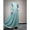 Etniska kläder Eid Muarak Ramadan Women Embrodery Abaya Long Dress Turkiet Arab Islam Afrikanska Dubai Pakistan Jalabiya Caftan Kaftan Robe