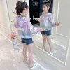 Jackets Girls Summer Hooded Sun Protection Thin Section Breathable Child Cardigan Allmatch Jacket 2 To 12 Years Old 9 10 11 Kids Coats 230311