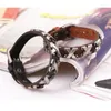 Charm Bracelets Punk Letters Handmade Men Cow Leather Bracelet Retro Cuff Rope Bangles Cowboy Wristband Belt Buckle Vintage Jewelry