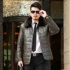 Piumino da uomo Big 9XL 8XL 7XL Mans Winter Cotton Jacket Collo in pelliccia PU Giacche in pelle Frangivento Cappotto impermeabile Plus Size XL-5XL 6XL A05