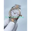 Orologio da donna in oro di lusso Top Brand 31mm Quadrante bianco romano Bicolore oro rosa Acciaio inossidabile Meccanico automatico Data Orologio da polso da uomo e da donna