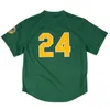 قمصان البيسبول المخيمة 24 Rickey Henderson Mitchell Ness Jersey 1991 Men Women Youth S-4XL Retro Jersey