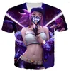 Heren T-shirts 2023 Fashion League Of Legends Kda Akali 3d Gedrukt T-shirt Mannen Vrouwen Zomer Casual Korte Mouw Anime harajuku Stijl Tops
