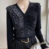 Women's Knits Tees Pure Woolen Sweater Loose VNeck Base Top Black Sstyle Small Blouse Organza Ppeplum Cashmere Cardigan 230311