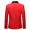 Herenpakken Mens Black Paisley Jacquard Blazer Jacket One Button Shawl Men Business Formal Dress Stage Banquet Kostuum