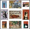 retro My cat friend Metal Tin Signs Poster Vintage cute Cat Dog Iron Plaque Posters For Toilet Bathroom Decoration personalized tin Painting size 30X20CM w02