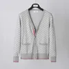 Tb Thom Fashion Brand 2023 Primavera Stripe Cardigan lavorato a maglia Maglioni belli da uomo e da donna Design Premium Coat