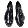 Britischer Stil, formelle Derby-Schuhe, handgefertigt, Vollnarbenleder, Herren-Schuhe mit Nieten, Brogue-Schnitzerei, große Größe 38–45