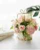 Decorative Flowers & Wreaths Artificial W/ Vase Room Decor Potted Table Setting Fake Home Decoration Pink Peony DIY Wedding