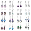 Boucles d'oreilles pendantes 16 paires goutte de cristal en forme de larme pour les femmes multicolore Boho cerceau coloré crochet Kit C1FE