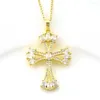 Hänghalsband 2023 Diamond Incrusted Cross Necklace for Women Hip Hop Korean Fashion Cool Appronsation utsökta smycken gåvor Charms
