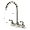 Kitchen Faucets 2-handle Fixed Faucet Tap Stainless Steel