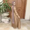 Chegadas de roupas étnicas Vestido para mulheres femininas Setin elegante por muito tempo em Dubai Europa America Fashion Salia