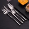 Dinnerware Sets Silver 5Pcs Stainless Steel Set Fork Knife Spoon High Quality Tea Coffee Cutlery