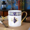Tasse en céramique Tasse à café Bone China Drinkware Tasse à thé en porcelaine Baroque Vintage Cadeau d'anniversaire 500ML Cadeau d'anniversaire Home Decor