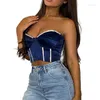 Damen-Tanks, 2023, Damen-Weste, Nacht, eingewickelte Brust, Club-Top, trägerlos, Schleife, V-Kragen, schmal, helle Kristall-Pailletten, Bar, Sommerparty, Clubwear