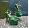 2023New Super High Suede Platform Sandals Pumps Shoes Shoes for Womens Evening Shoes Women Heeled 155mm Luxury Designers Ankle Strap Dress Shoe Factory Footwear