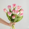 Decorative Flowers Wreaths 7pcs Real Touch Tulip Artificial Flower Silk Bouquet Home Living Room Wedding Decoration Tulips Fake Flowers Home Garden Decor 230313