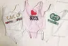 2023 Kinder Einteiler Badeanzüge Sommer Badeanzug Streifen Fadenkopf Karomuster Mädchen Badeanzug Set Mode Bequeme Kleidung Bikinis Kinder weiß rosa